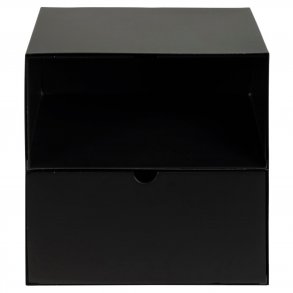 ACT NORDIC Joliet vghngt natbord, m. 1 hylde og 1 skuffe - sort MDF og sort metal (30x25)