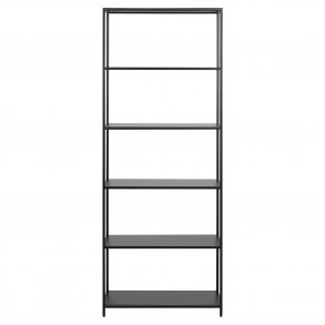 ACT NORDIC Newcastle bogreol, m. 5 hylder - sort melamin og metal