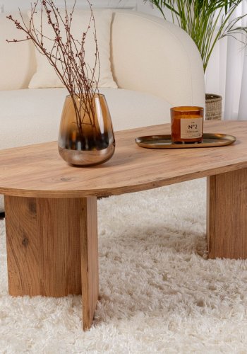 NORDVÄRK Sable sofabord, oval - Atlantic Pine melamin (119x60)