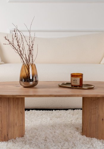 NORDVÄRK Sable sofabord, oval - Atlantic Pine melamin (119x60)