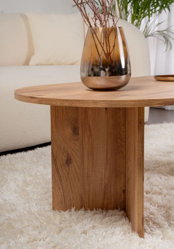 NORDVÄRK Sable sofabord, oval - Atlantic Pine melamin (119x60)
