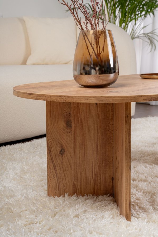 NORDVÄRK Sable sofabord, oval - Atlantic Pine melamin (119x60)