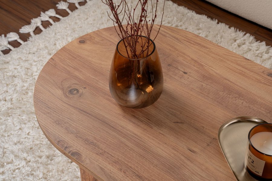 NORDVÄRK Sable sofabord, oval - Atlantic Pine melamin (119x60)