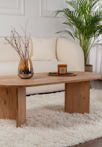 NORDVÄRK Sable sofabord, oval - Atlantic Pine melamin (119x60)