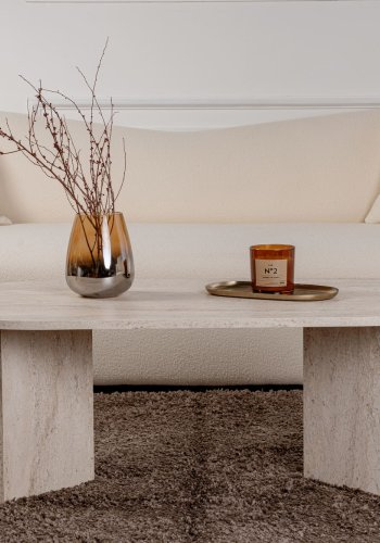 NORDVÄRK Sable sofabord, oval - travertin melamin (119x60)