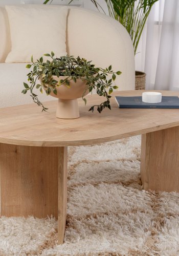 NORDVÄRK Sable sofabord, oval - Safir eg melamin (119x60)