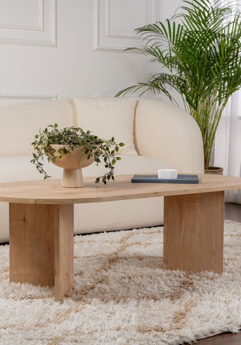 NORDVÄRK Sable sofabord, oval - Safir eg melamin (119x60)