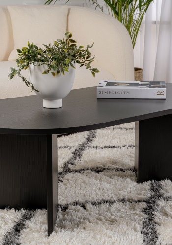 NORDVÄRK Sable sofabord, oval - sort tr melamin (119x60)