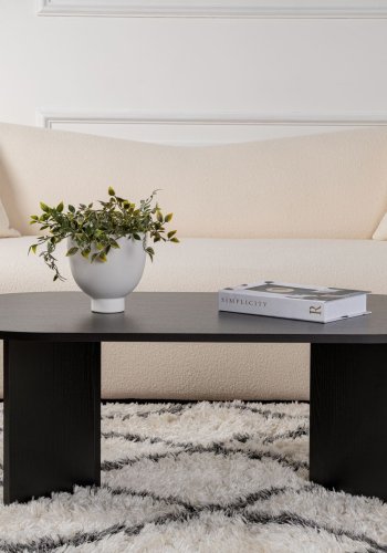 NORDVÄRK Sable sofabord, oval - sort tr melamin (119x60)