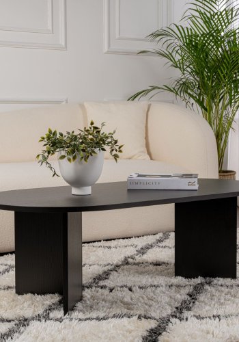 NORDVÄRK Sable sofabord, oval - sort tr melamin (119x60)