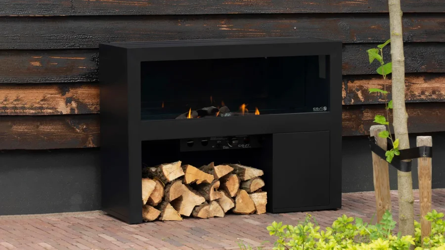 COSI FIRES Cosivista 120 ildbord, rektangulr - antracitgr aluminium (120x45)