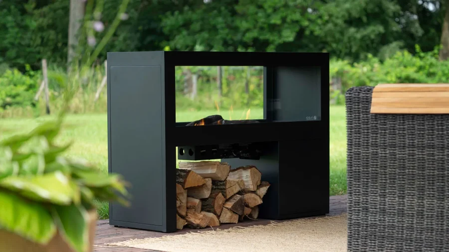 COSI FIRES Cosivista 120 ildbord, rektangulr - antracitgr aluminium (120x45)