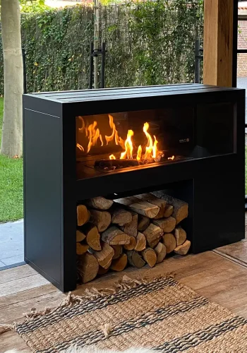 COSI FIRES Cosivista 120 ildbord, rektangulr - antracitgr aluminium (120x45)