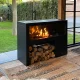 COSI FIRES Cosivista 120 ildbord, rektangulr - antracitgr aluminium (120x45)