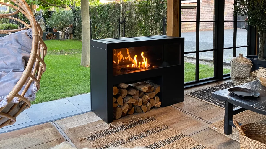 COSI FIRES Cosivista 120 ildbord, rektangulr - antracitgr aluminium (120x45)