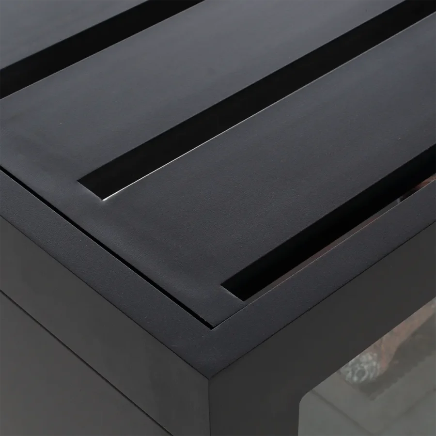 COSI FIRES Cosivista 120 ildbord, rektangulr - antracitgr aluminium (120x45)