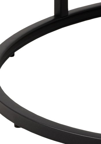 ACT NORDIC Spiro sofabord, oval/rund - hvid melamin med marmormnster og sort stl (st med 2) 