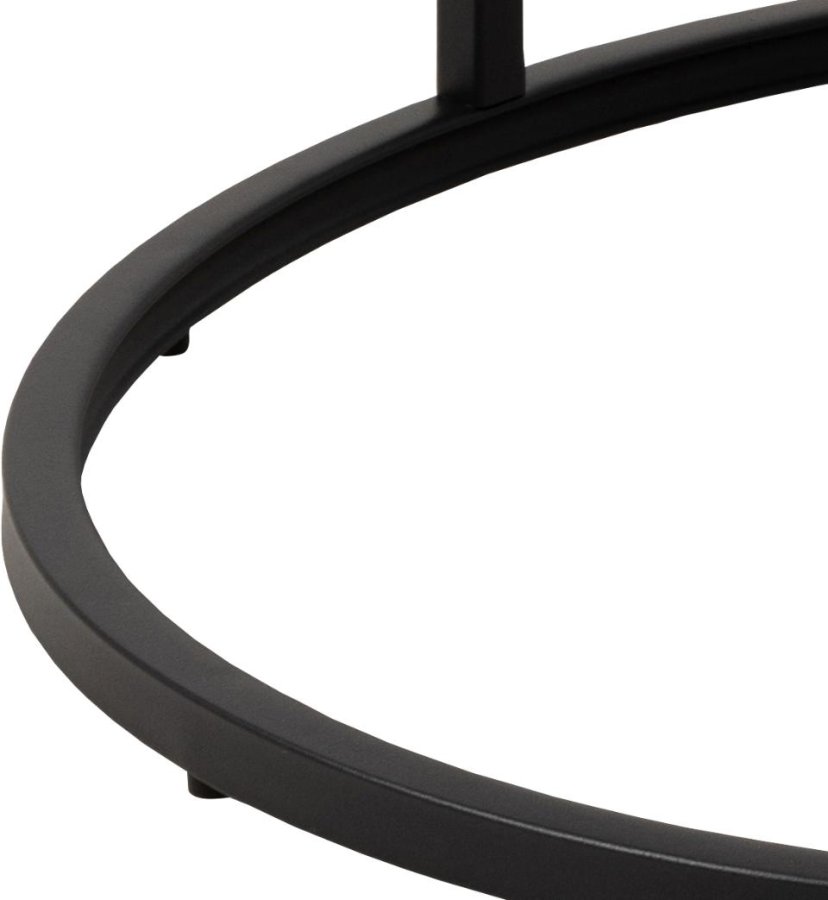 ACT NORDIC Spiro sofabord, oval/rund - hvid melamin med marmormnster og sort stl (st med 2) 