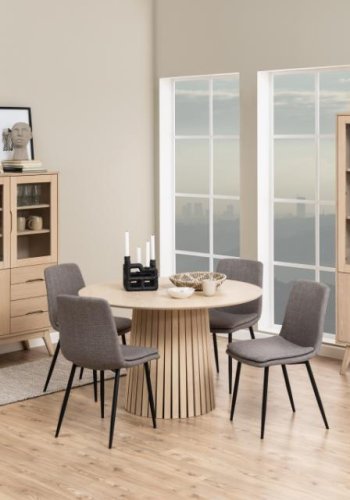 ACT NORDIC Christo spisebord, rund - hvidpigmenteret egefinér med lamel fod (120)