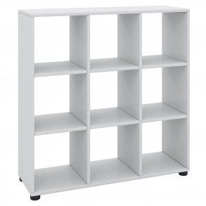 Benas-3x3 reol, m. 6 hylder - hvid tr 