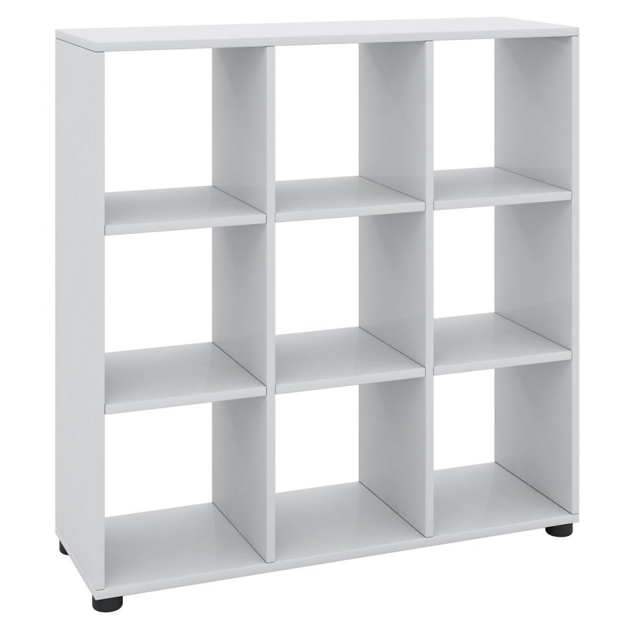 Benas-3x3 reol, m. 6 hylder - hvid tr 