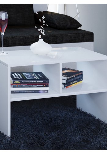 Nachto sidebord, m. hylde - hvid tr