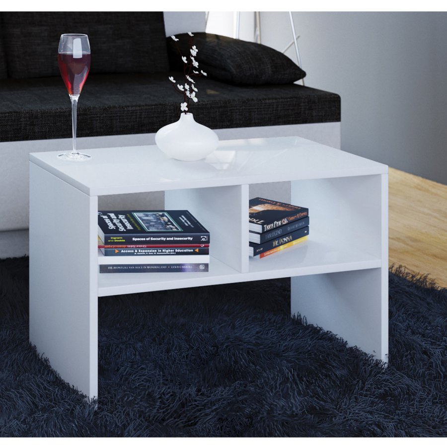 Nachto sidebord, m. hylde - hvid tr