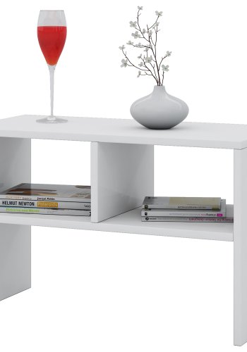 Nachto sidebord, m. hylde - hvid tr