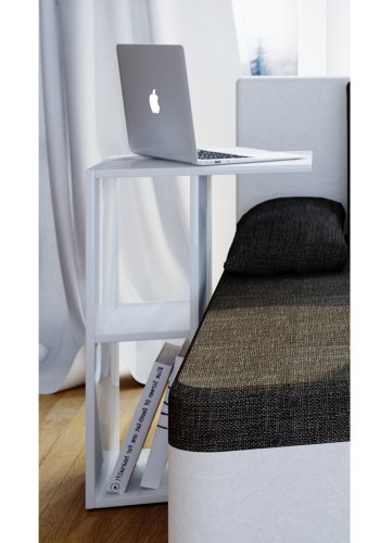 Nachto sidebord, m. hylde - hvid tr