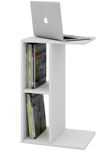 Nachto sidebord, m. hylde - hvid tr