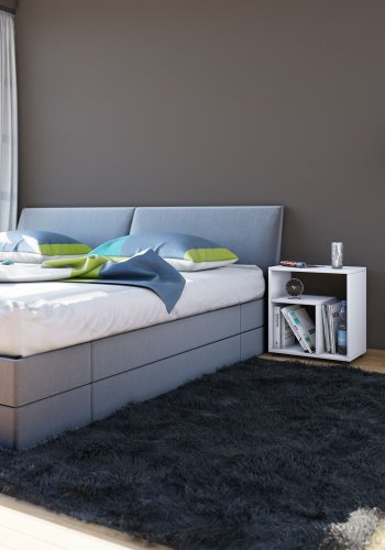 Zeito sidebord, m. hylde - hvid tr