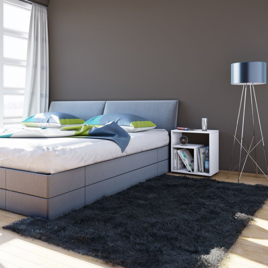 Zeito sidebord, m. hylde - hvid tr