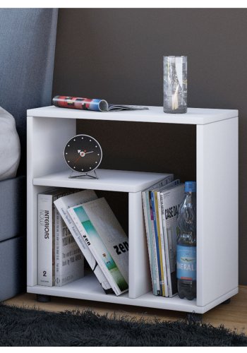 Zeito sidebord, m. hylde - hvid tr