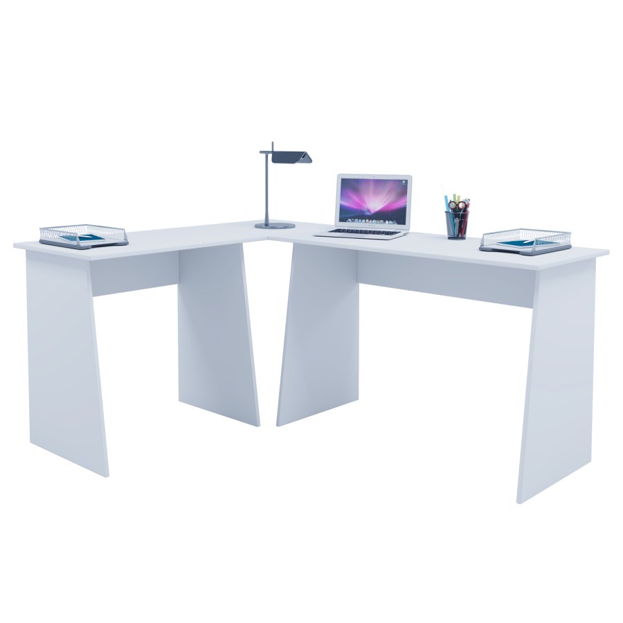 Masola hjrneskrivebord - hvid tr