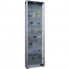 Edana Maxi skab uden LED, m. 1 lge og 8 hylder - glas og gr tr