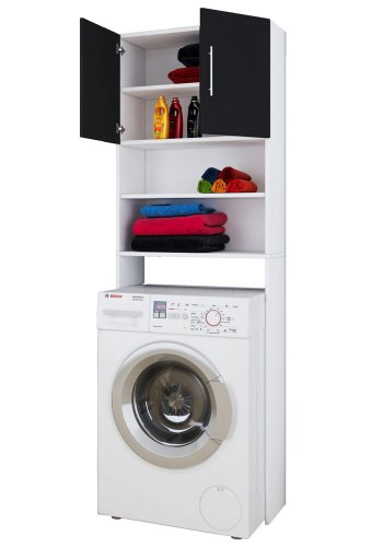 Jutas skab, m. 2 lger og 4 hylder - hvid og sort tr