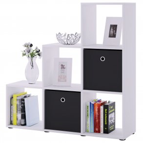 Nitas reol, m. 6 rum - hvid tr