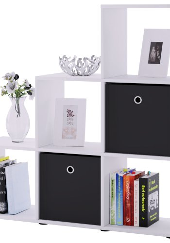 Nitas reol, m. 6 rum - hvid tr