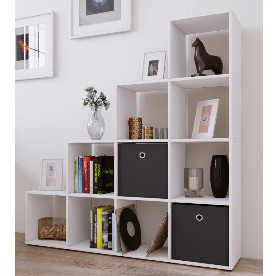 Napoli reol, m. 10 rum - hvid tr