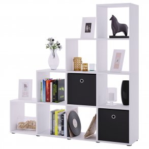 Napoli reol, m. 10 rum - hvid tr