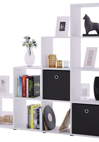 Napoli reol, m. 10 rum - hvid tr