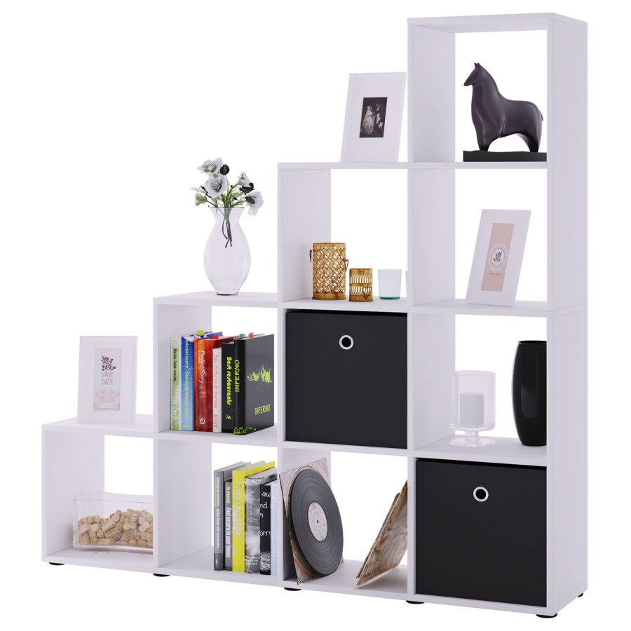 Napoli reol, m. 10 rum - hvid tr