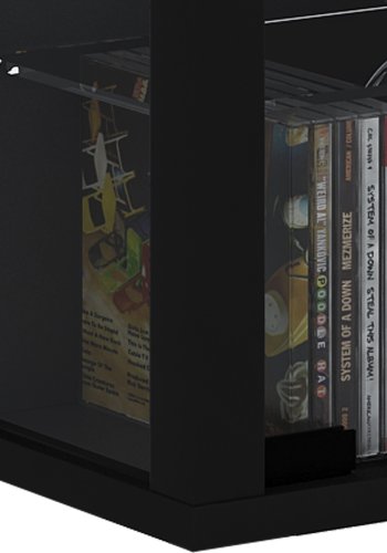 VitLight pink Maxi vgskab med LED, m. 2 lger og 8 hylder - glas og sort tr