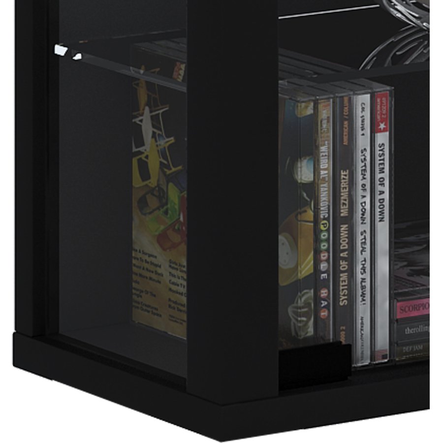 VitLight pink Maxi vgskab uden LED, m. 2 lger og 8 hylder - glas og sort tr