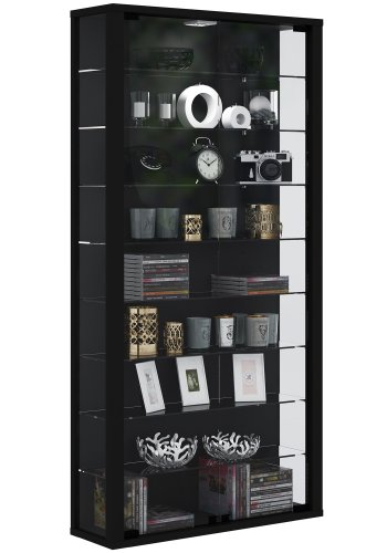 VitLight pink Maxi vgskab med LED, m. 2 lger og 8 hylder - glas og sort tr