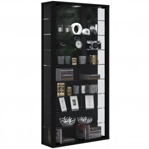 VitLight pink Maxi vgskab uden LED, m. 2 lger og 8 hylder - glas og sort tr