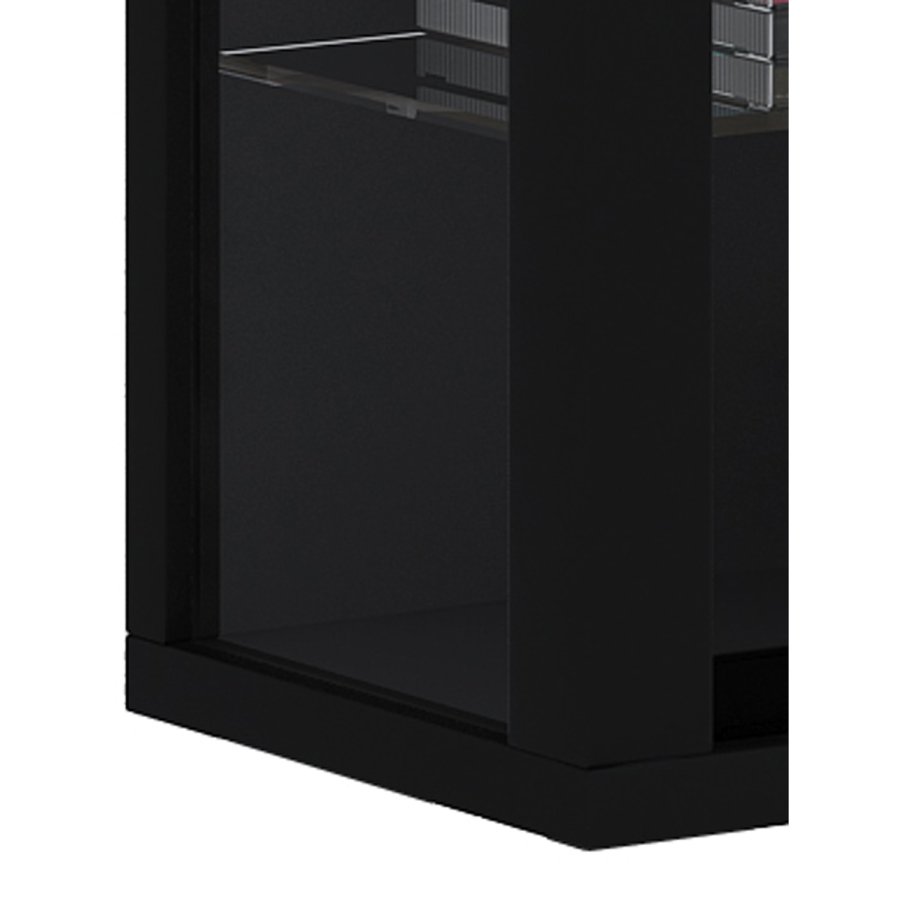 VitLight pink Mini vgskab uden LED, m. 2 lger og 8 hylder - glas og sort tr