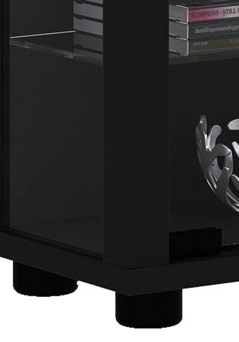 Lumo Mini skab med LED, m. 2 lger og 8 hylder - glas og sort tr