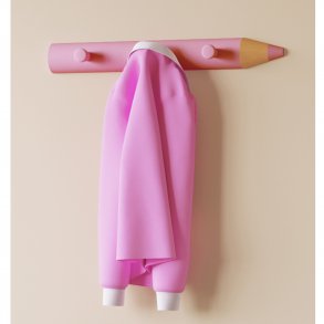 Stifto knagerkke, m. 3 knager - lyserd tr