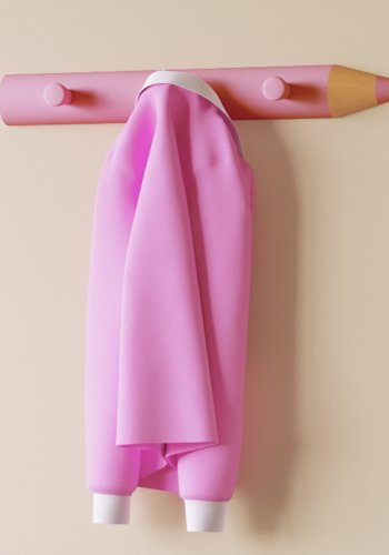 Stifto knagerkke, m. 3 knager - lyserd tr